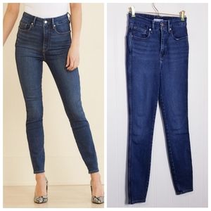Good American Good Curve High Waist Jeans Womens Size 00 Blue Denim Slim